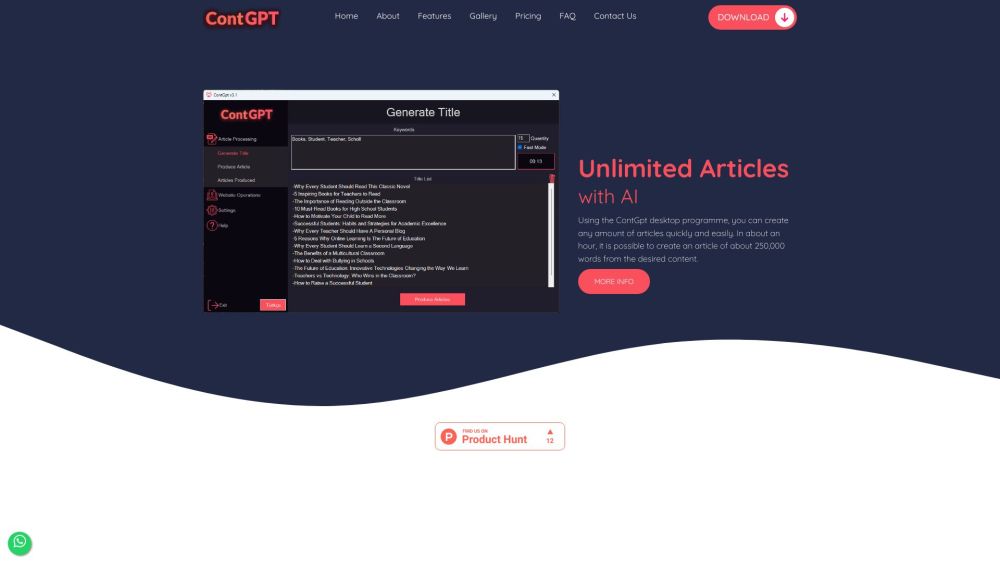 ContGpt website screenshot