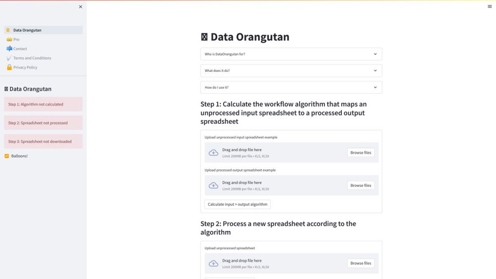 DataOrangutan website screenshot