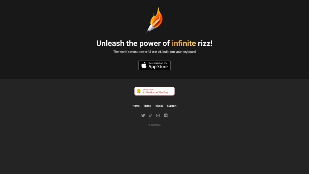 Rizz website screenshot