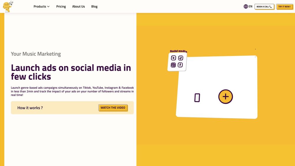 Your Music Marketing website screenshot