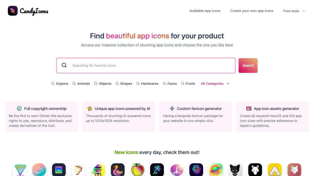 Candyicons website screenshot