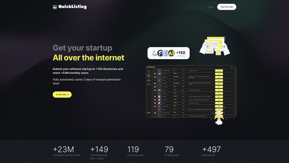 Quicklisting website screenshot