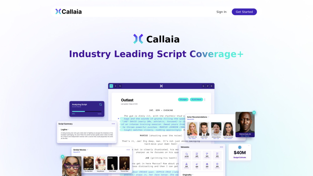 Callaia website screenshot