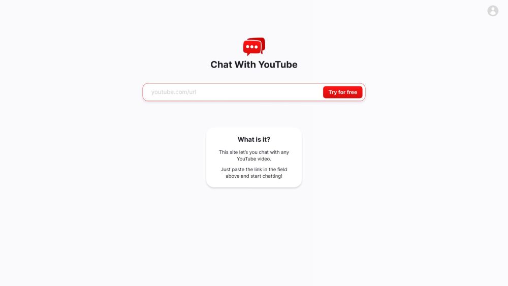 Chat With Youtube website screenshot