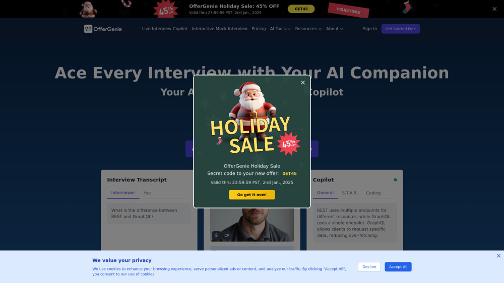OfferGenie website screenshot