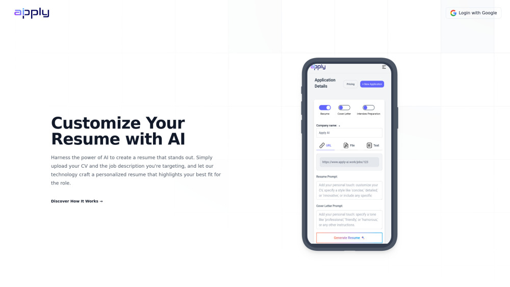 Apply Ai website screenshot