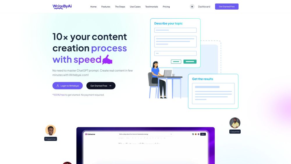 Writebyai website screenshot