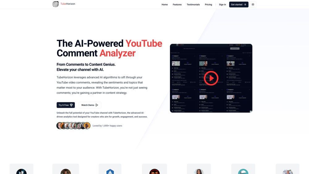 TubeHorizon website screenshot