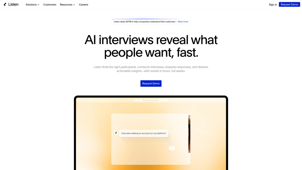 Listen Labs website screenshot
