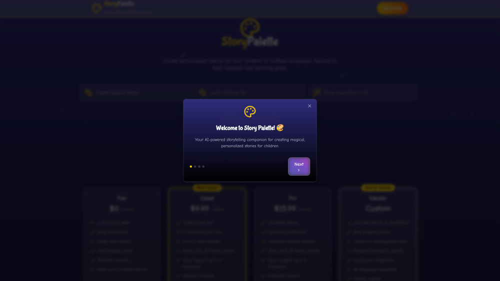 Story Palette website screenshot