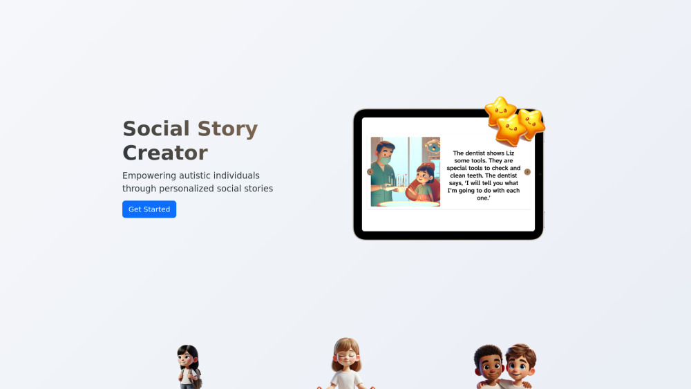 Social Story Creator website screenshot