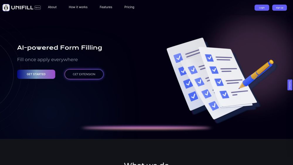 Unifill Ai website screenshot