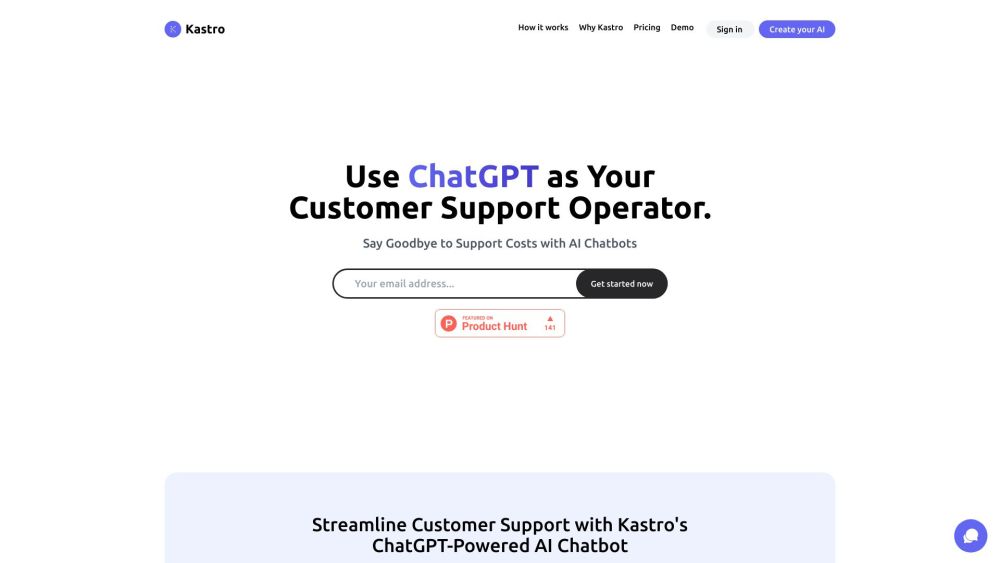 Kastro website screenshot