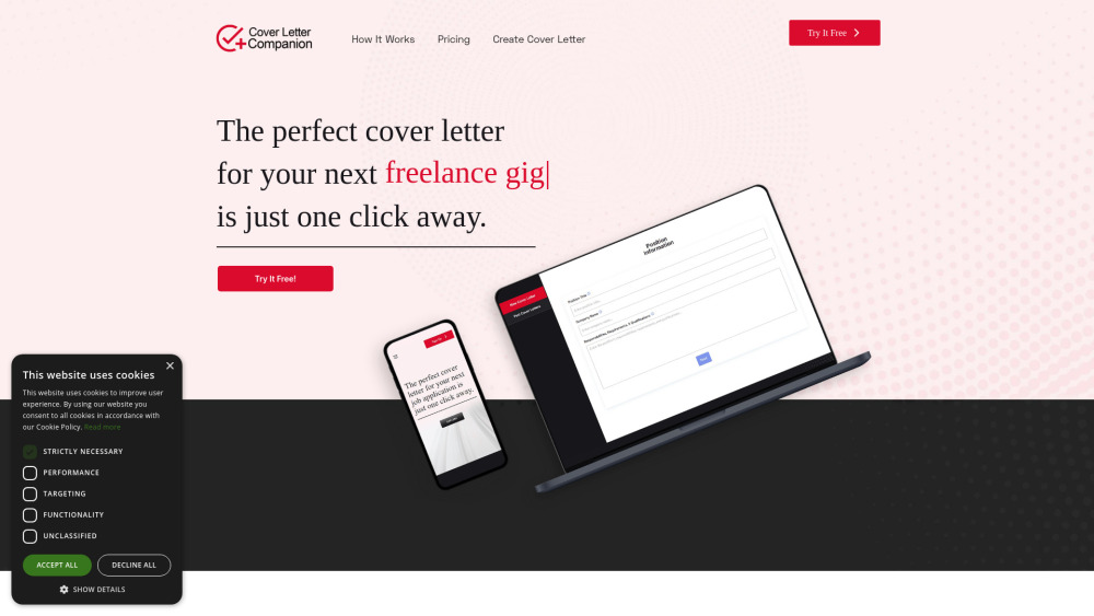 Cover Letter Companion website screenshot