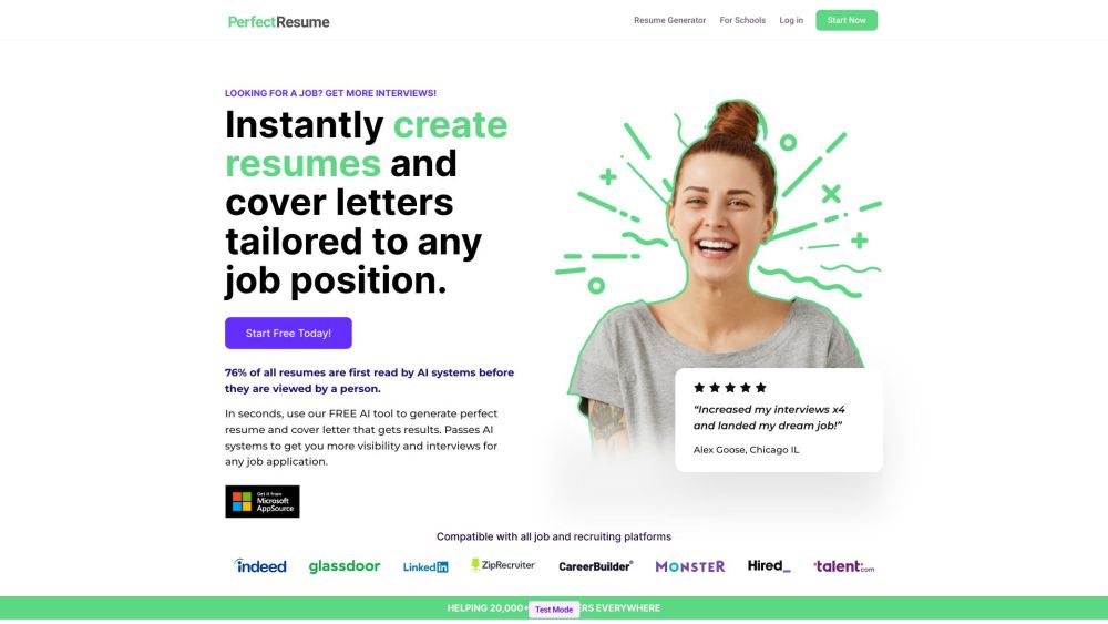 PerfectResume website screenshot