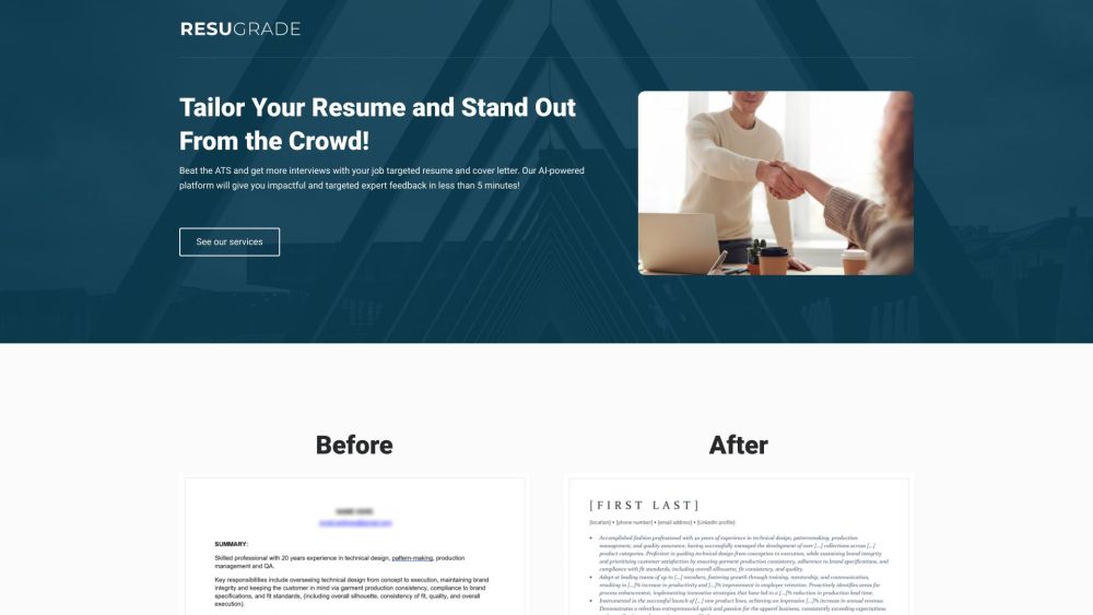 ResuGrade website screenshot