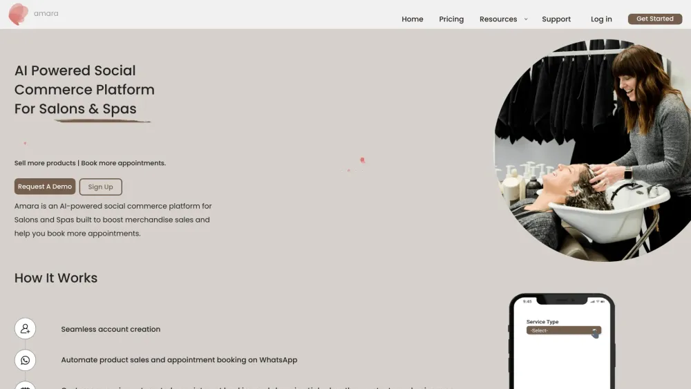 Amara website screenshot