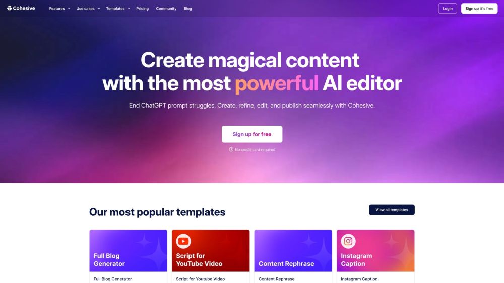 Cohesive Ai website screenshot