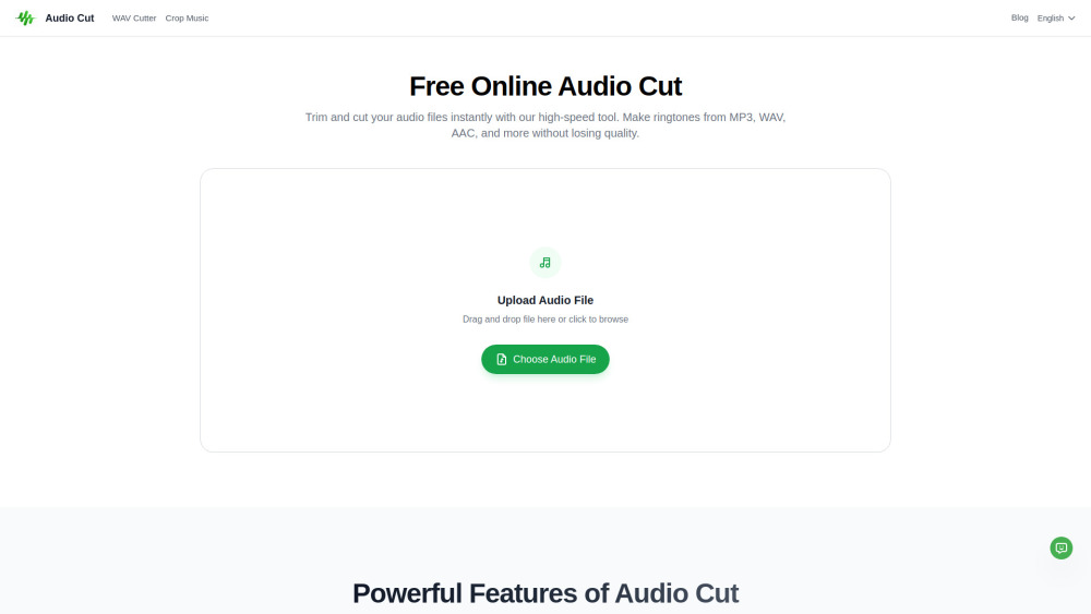 AudioCut website screenshot