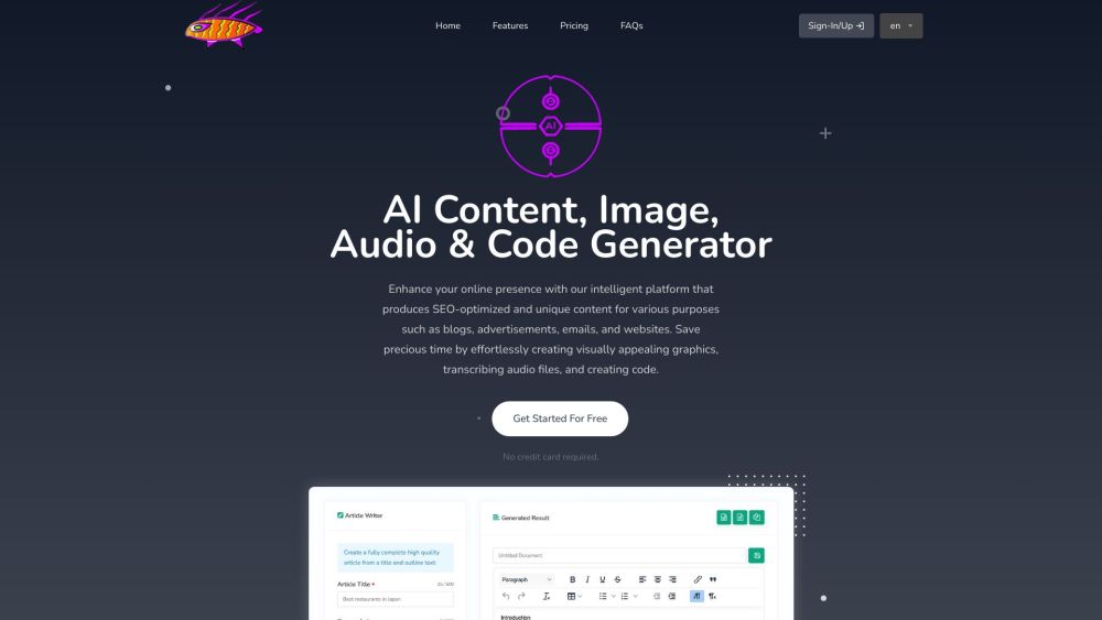 Sly Fish AI website screenshot