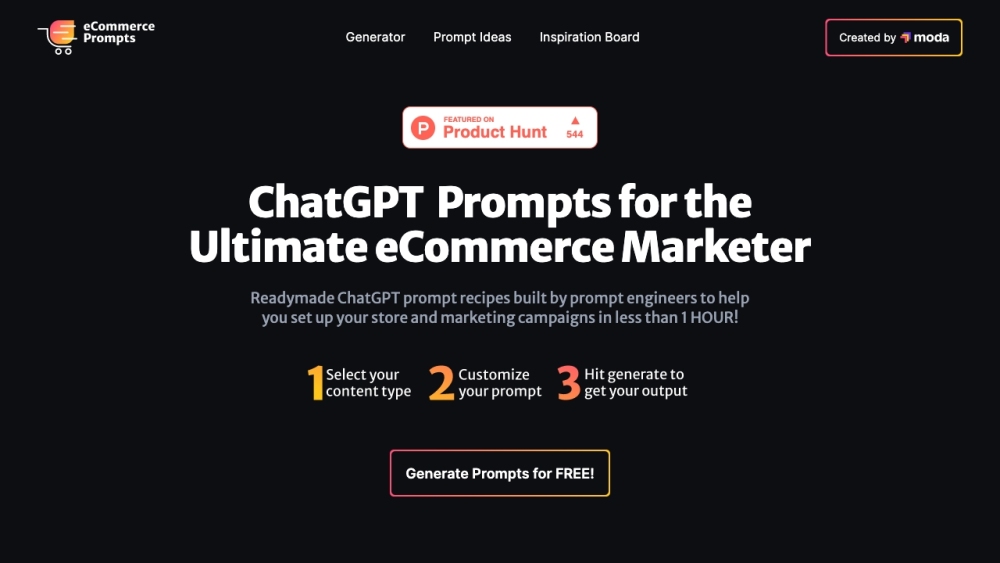 eCommerce ChatGPT website screenshot