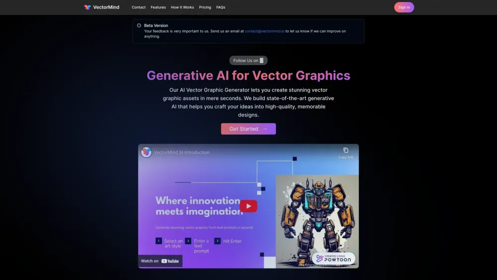 Vectormind website screenshot