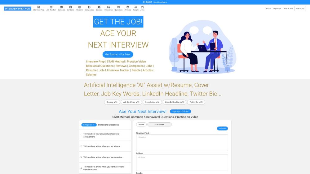 Interview Prep Now website screenshot