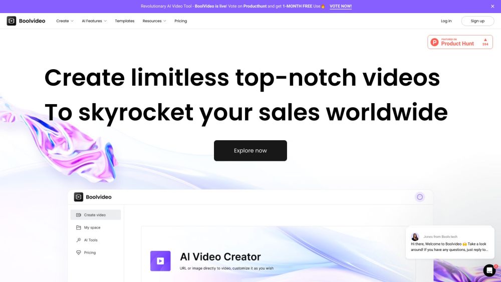 Boolvideo website screenshot