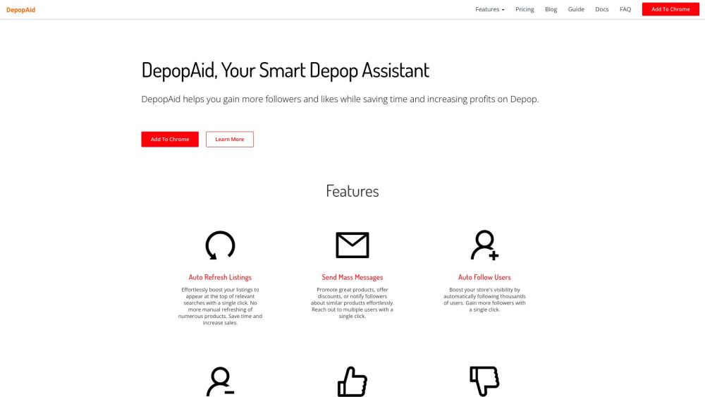 DepopAid website screenshot