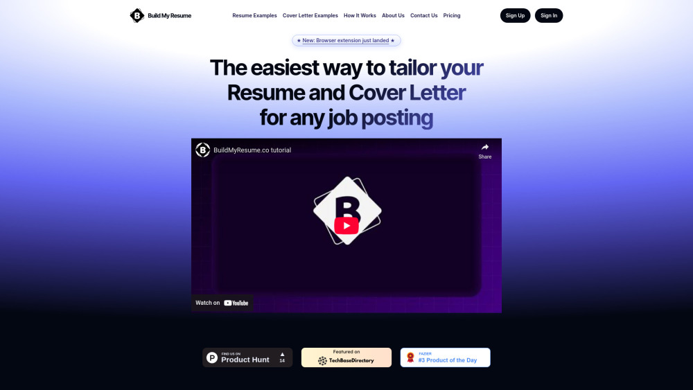 BuildMyResume.co website screenshot