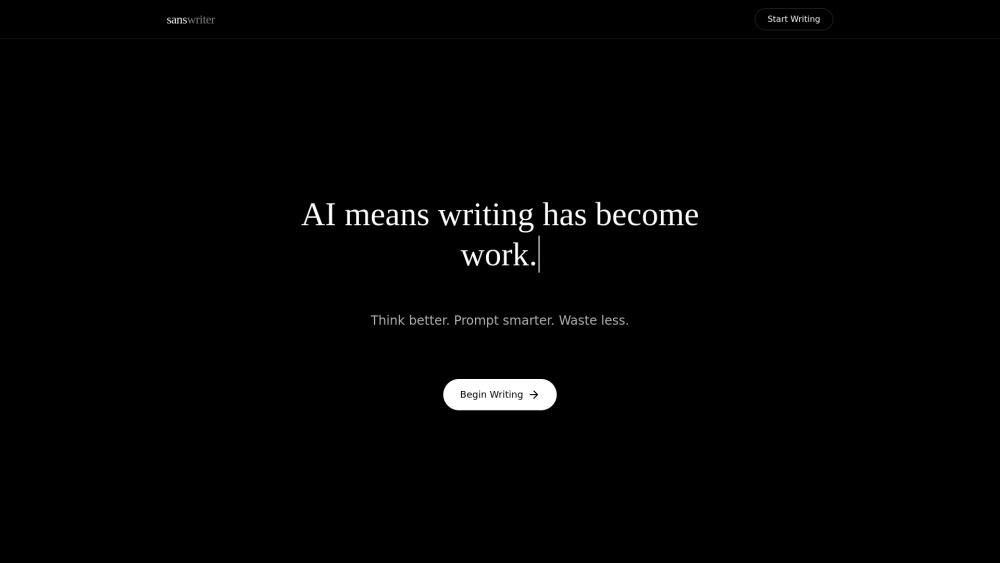 Sans Writer website screenshot