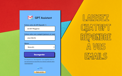 Gmail GPT-3.5 Email Response Generator website screenshot