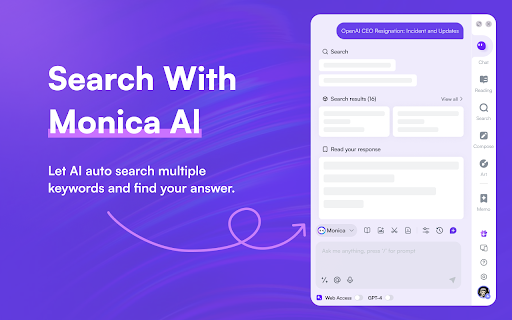 Monica website screenshot