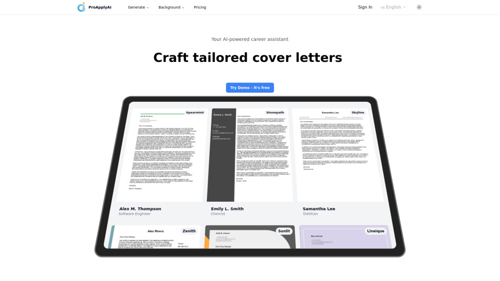 Proapply Ai website screenshot