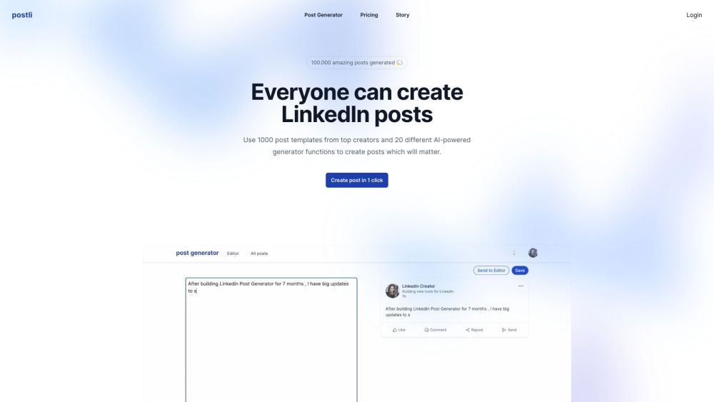 Postli website screenshot
