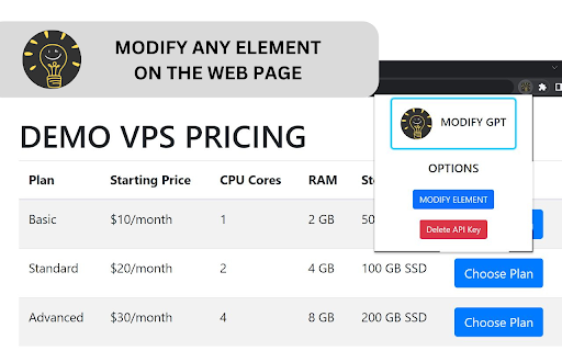 ModifyGPT website screenshot