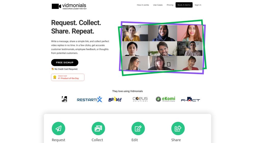 Vidmonials website screenshot