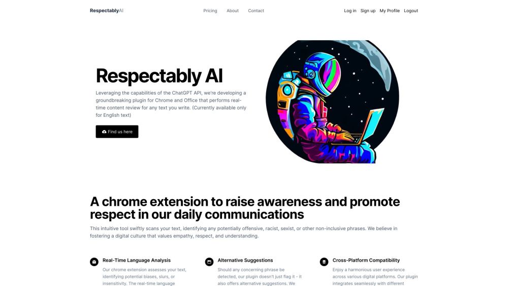 RespectablyAI website screenshot