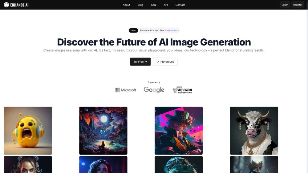 Enhance AI website screenshot