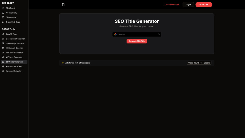 SEO Roast website screenshot