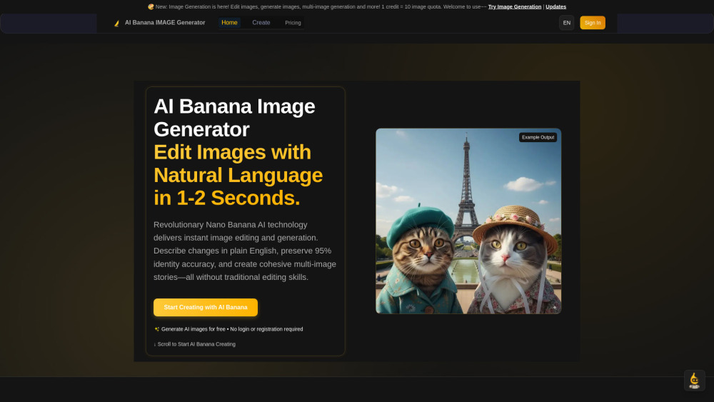 AI Banana website screenshot