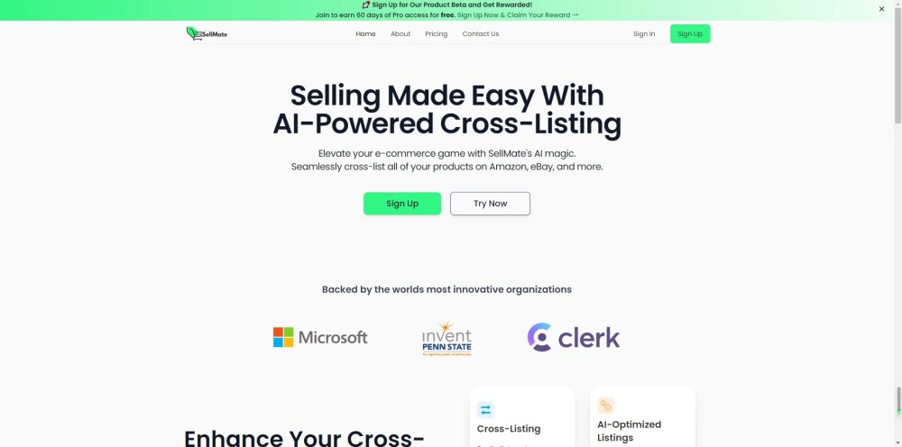 SellMate website screenshot