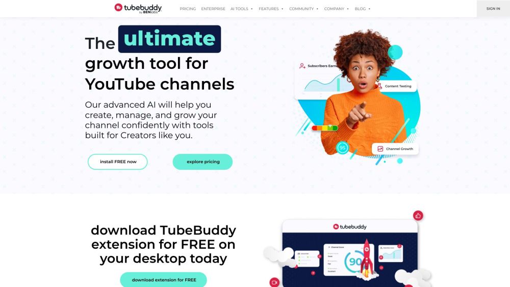 TubeBuddy website screenshot
