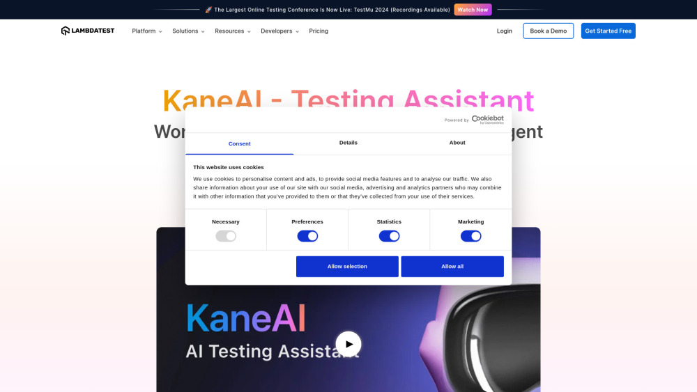 LambdaTest website screenshot