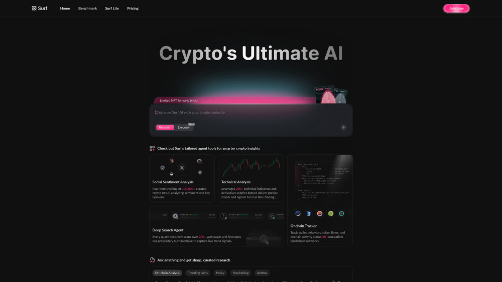 Surf website screenshot