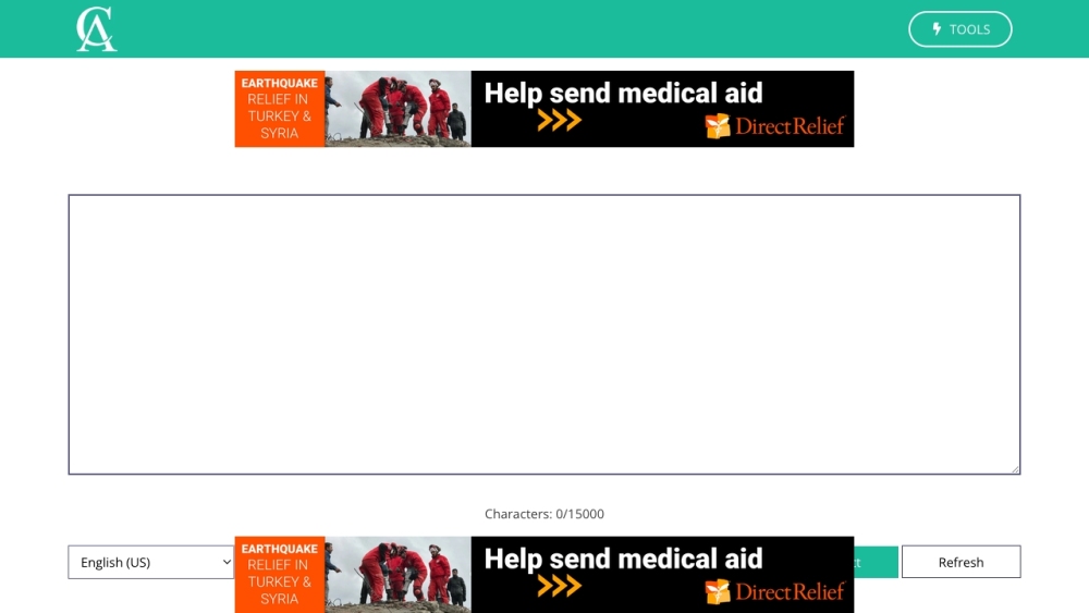 Corrector App website screenshot