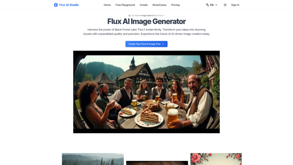 Flux AI Studio website screenshot