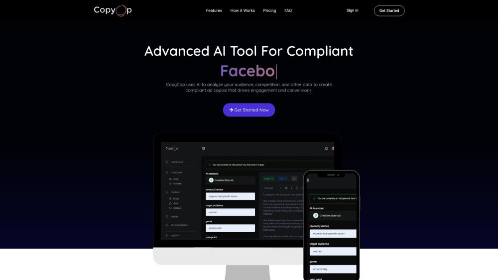 Copycop website screenshot