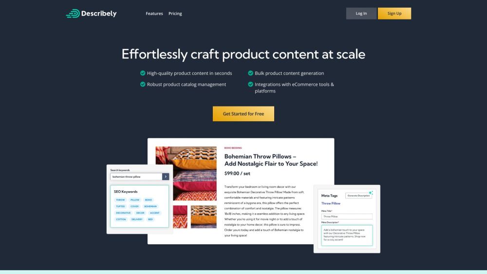Describely website screenshot