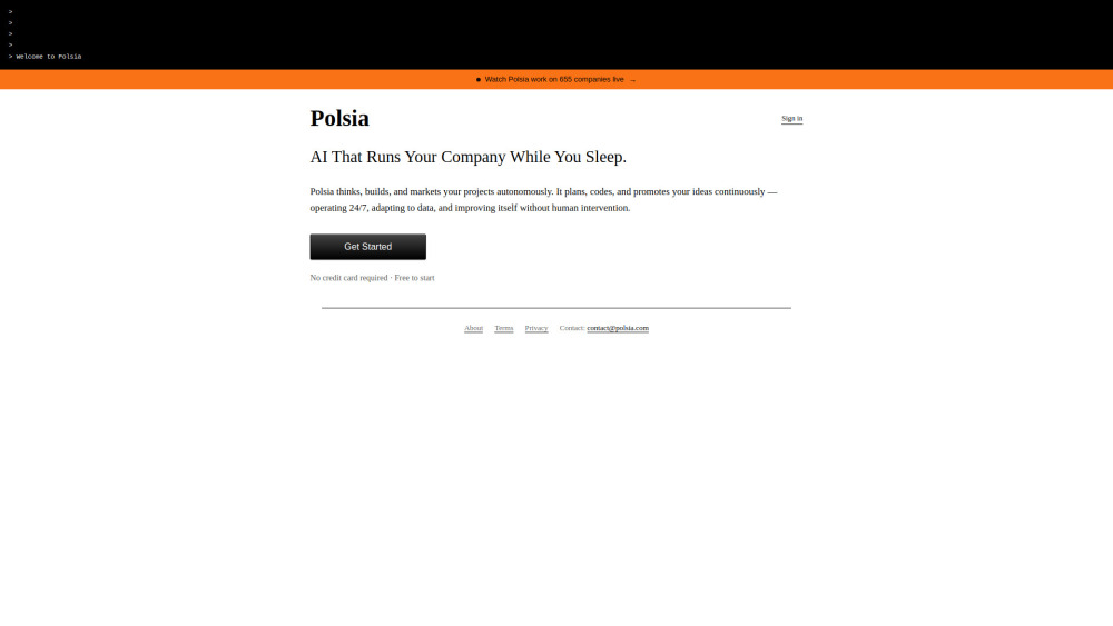 Polsia website screenshot